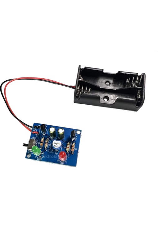 PCB with components and battery holder